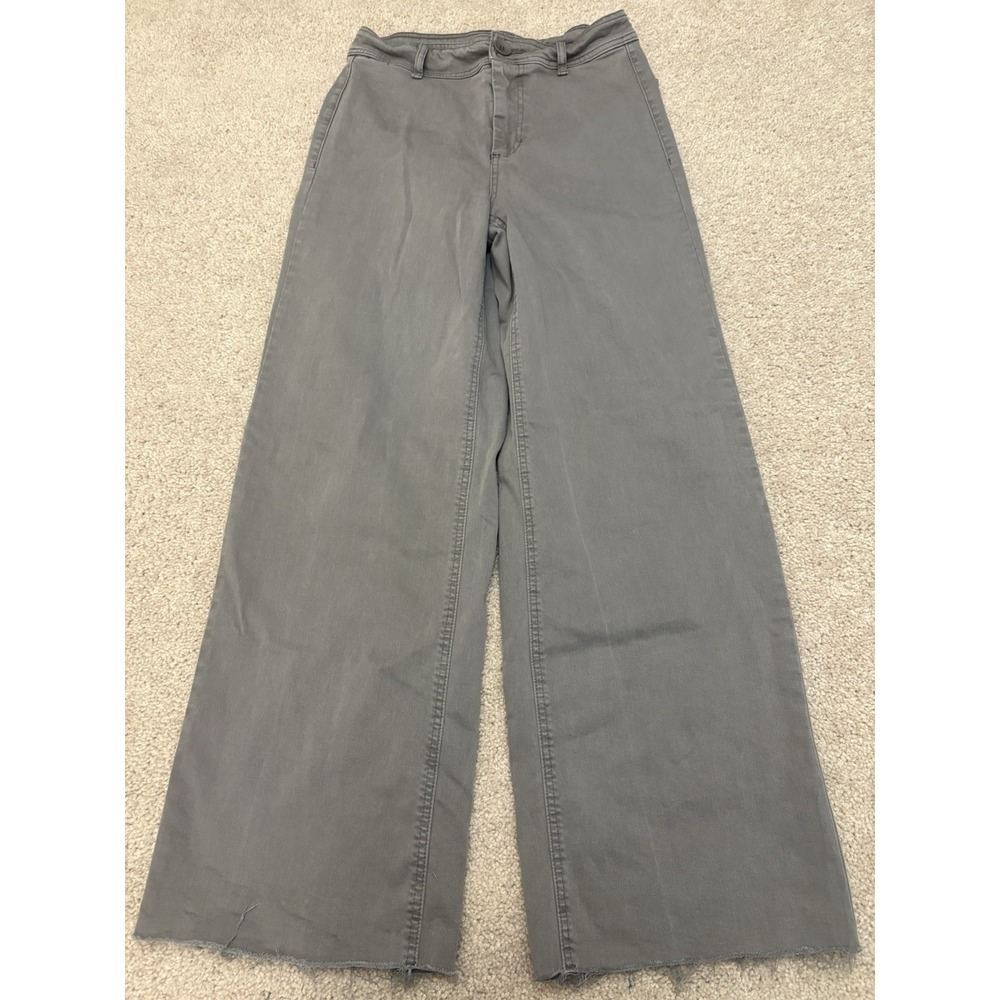 Women's OAT New York Wide Leg Fray Bottom Pants Gray Size 6/28